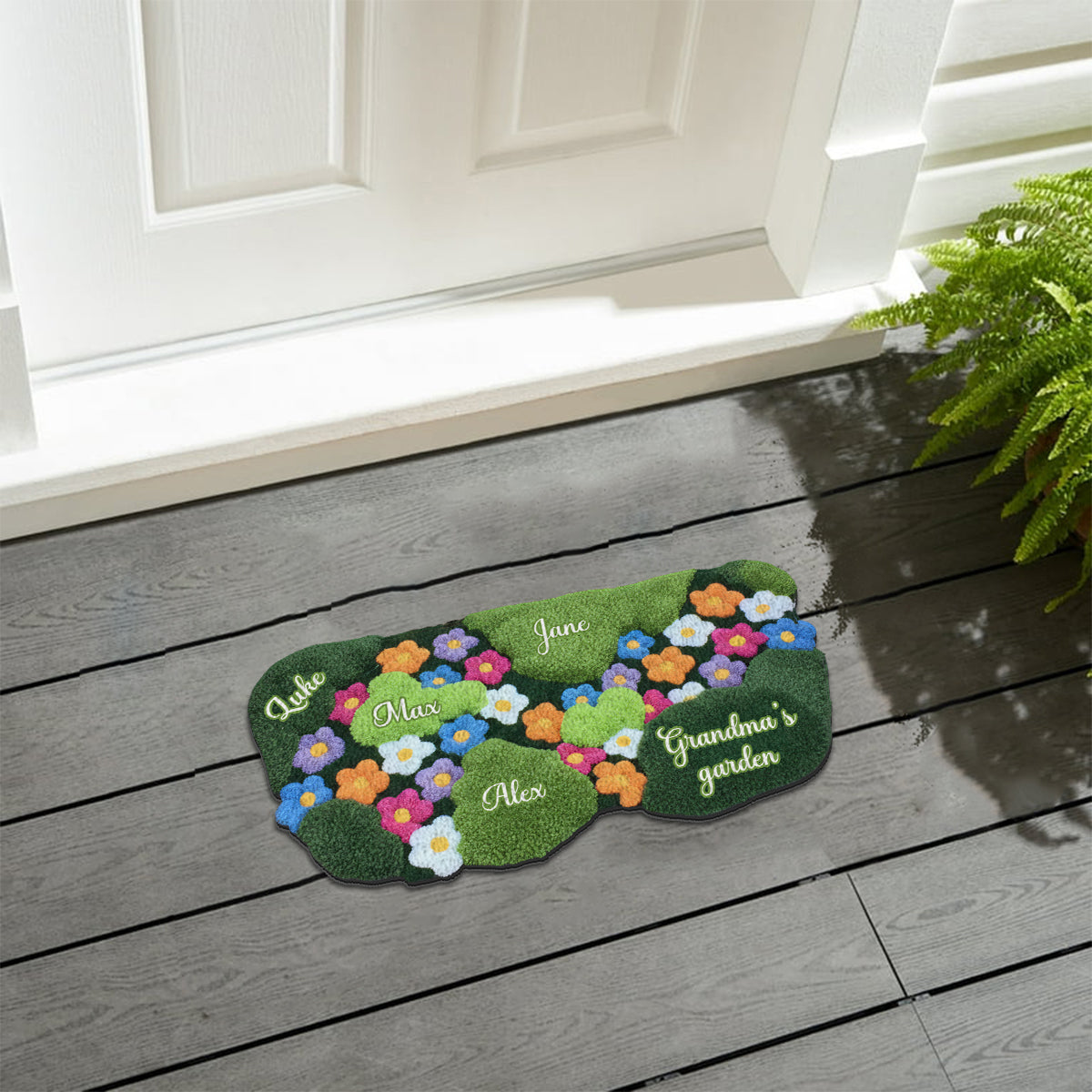 Grandma's Garden - Personalized Grandma Non-Slip Tufted Rug