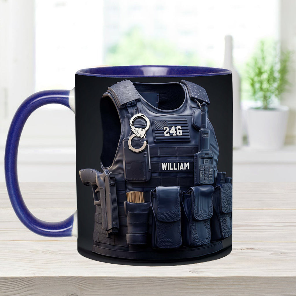 Police Bulletproof Vest - Personalized Police Officer Accent Mug