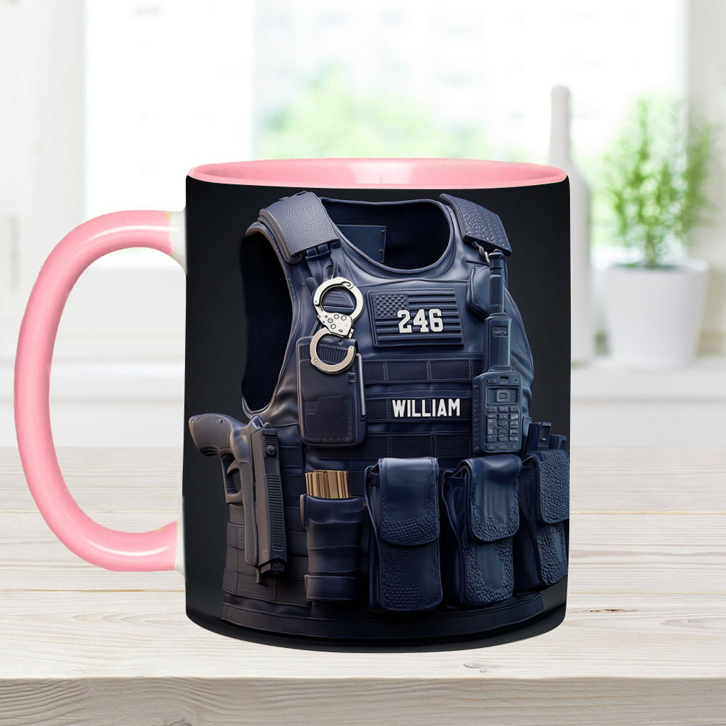 Police Bulletproof Vest - Personalized Police Officer Accent Mug