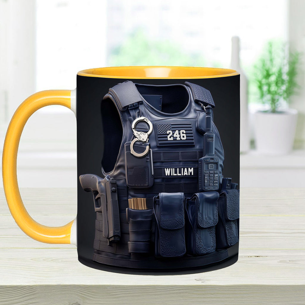 Police Bulletproof Vest - Personalized Police Officer Accent Mug
