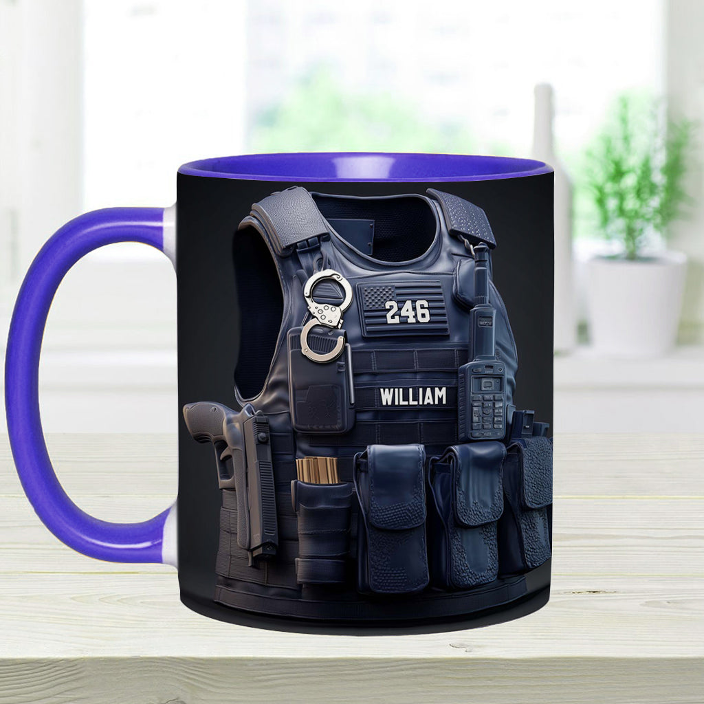 Police Bulletproof Vest - Personalized Police Officer Accent Mug