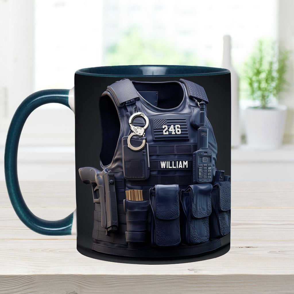 Police Bulletproof Vest - Personalized Police Officer Accent Mug