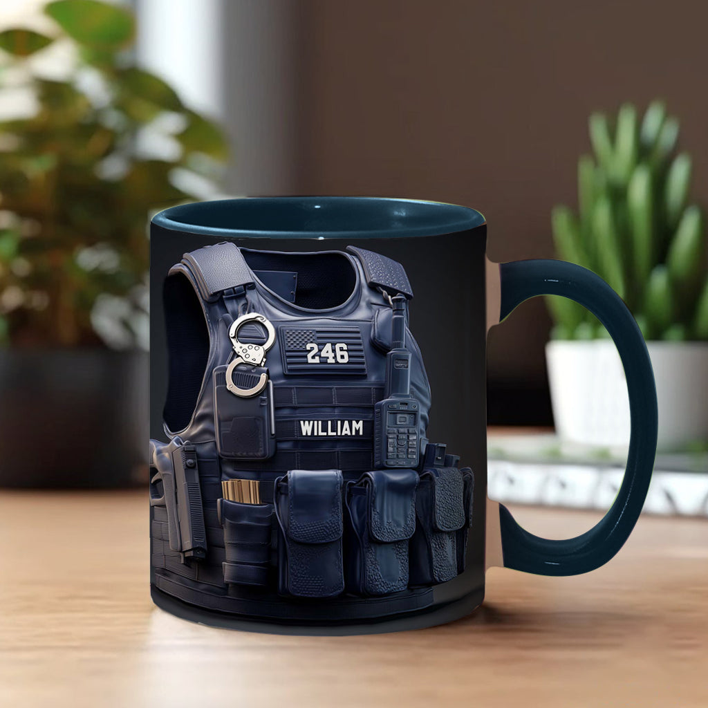Police Bulletproof Vest - Personalized Police Officer Accent Mug