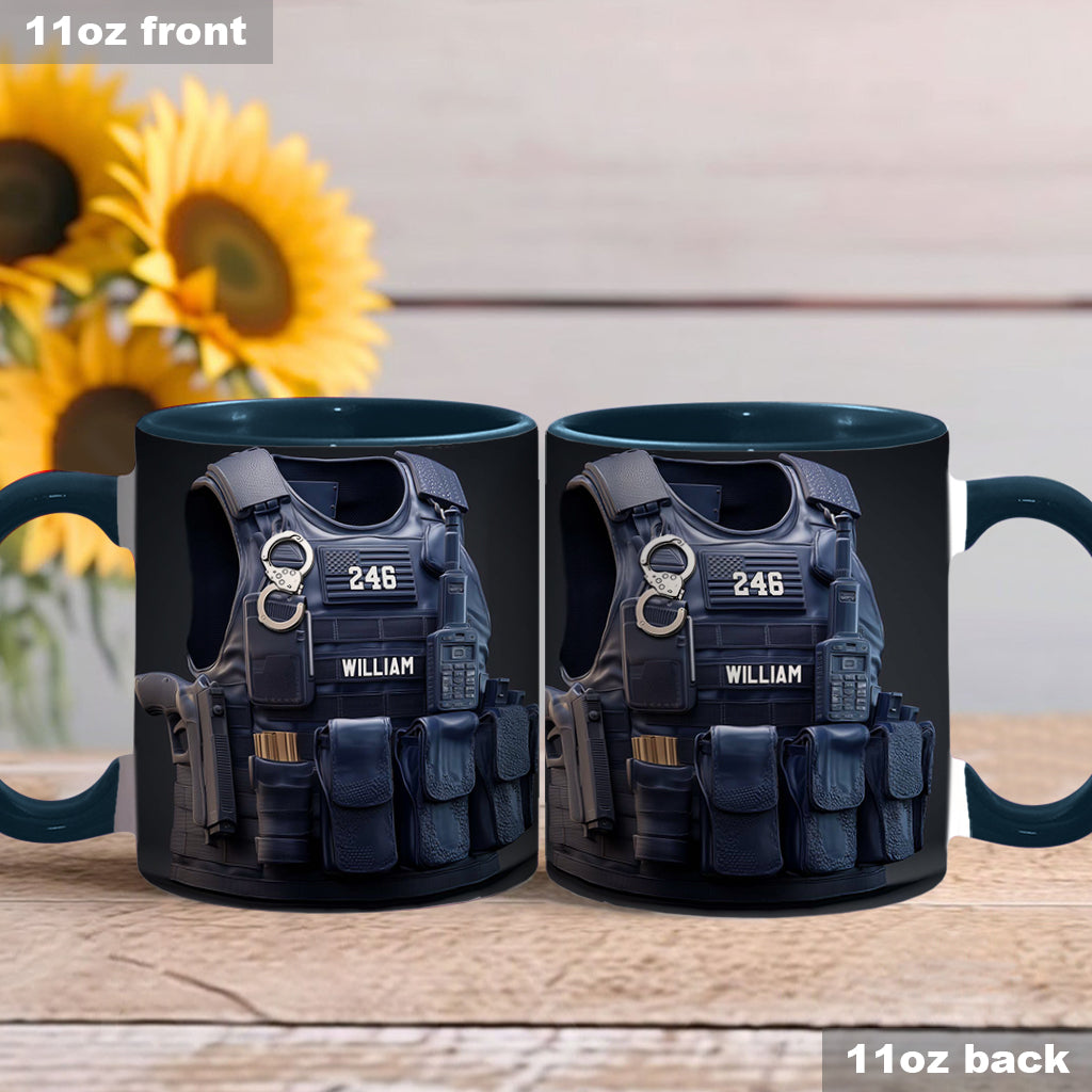 Police Bulletproof Vest - Personalized Police Officer Accent Mug