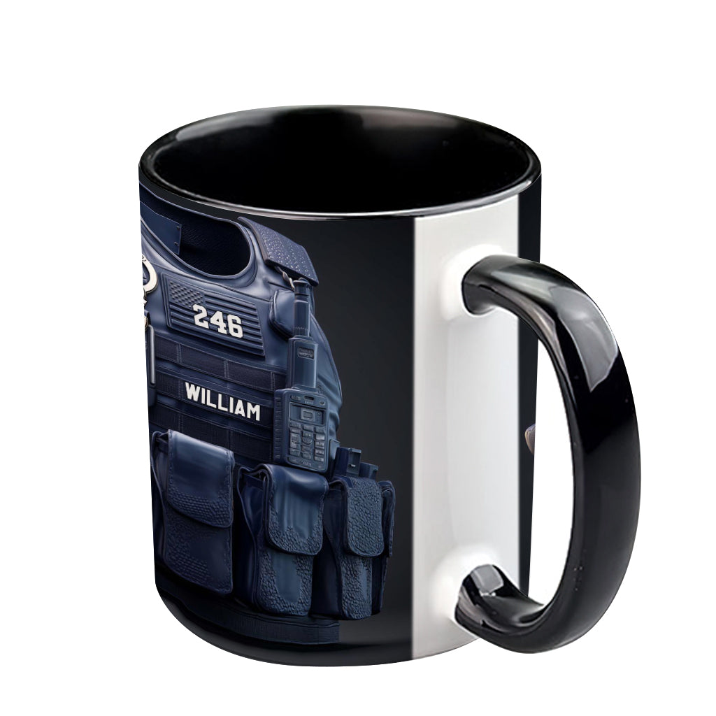 Police Bulletproof Vest - Personalized Police Officer Accent Mug