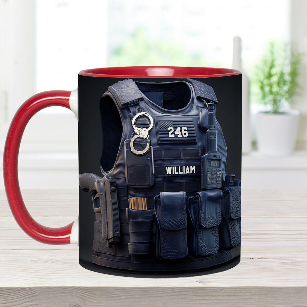Police Bulletproof Vest - Personalized Police Officer Accent Mug