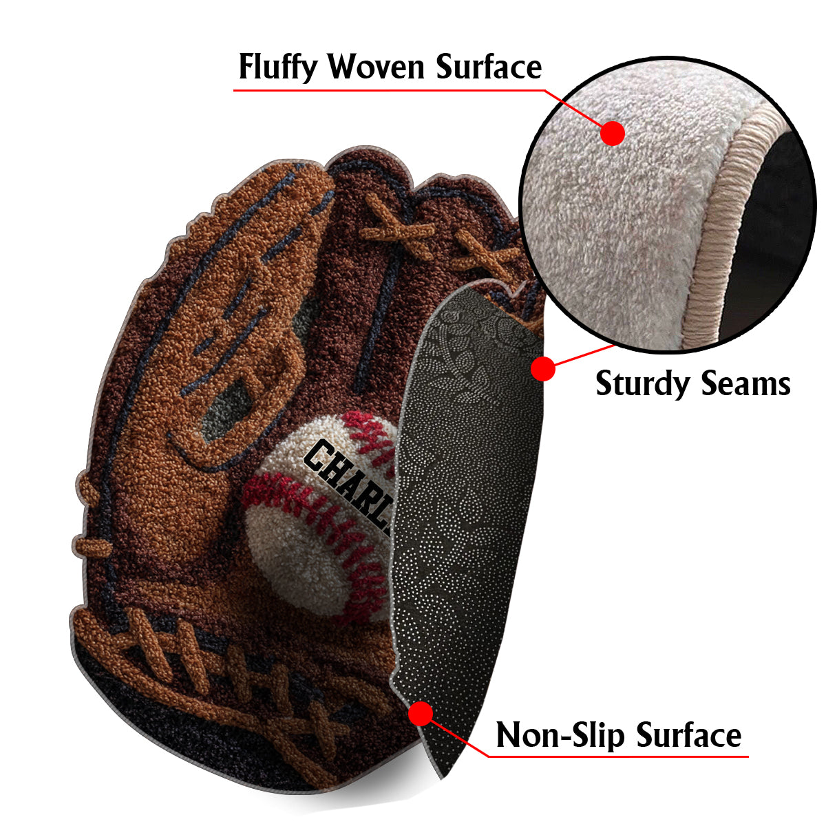 Gameday - Personalized Baseball Non-Slip Tufted Rug