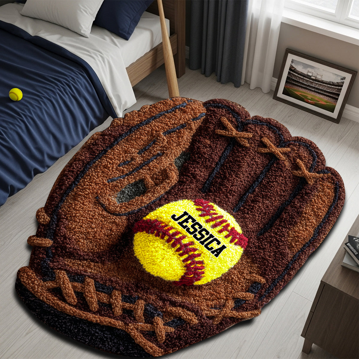 Softball Lover - Personalized Softball Non-Slip Tufted Rug