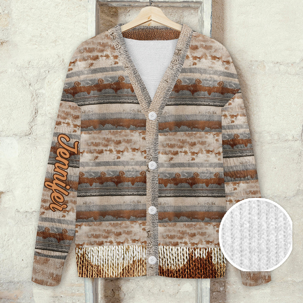 Love Highland Cows - Personalized Highland Cow Cardigan Sweater