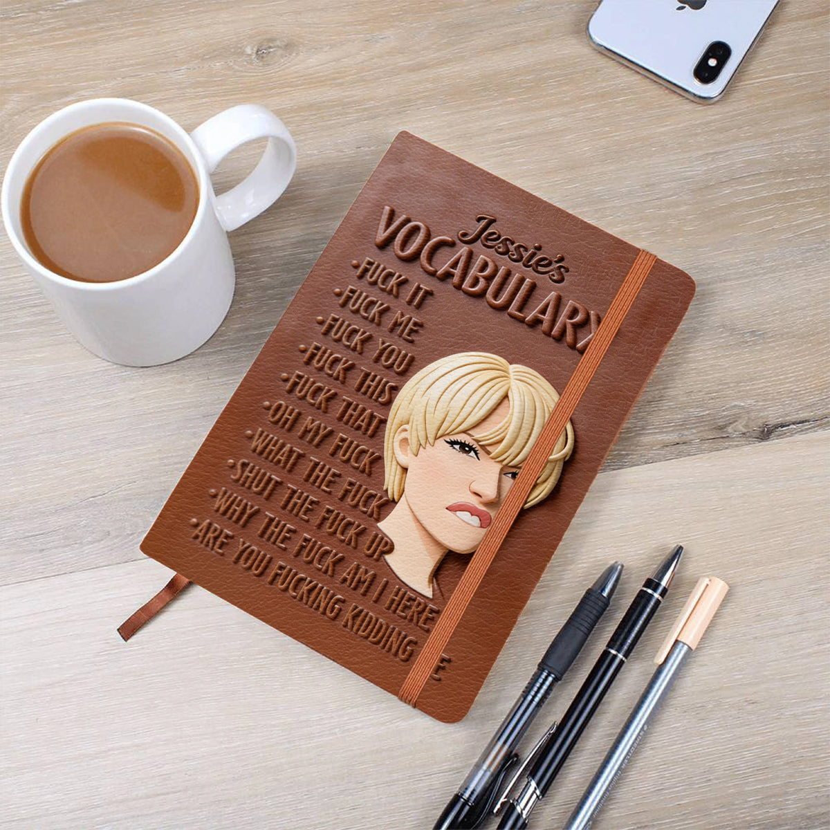 Vocabulary - Custom Job Title - Fun Gifts - Personalized Colleague Leather Journal