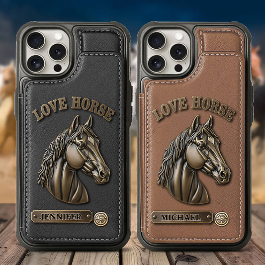 Love Horse - Personalized Horse Wallet Phone Case