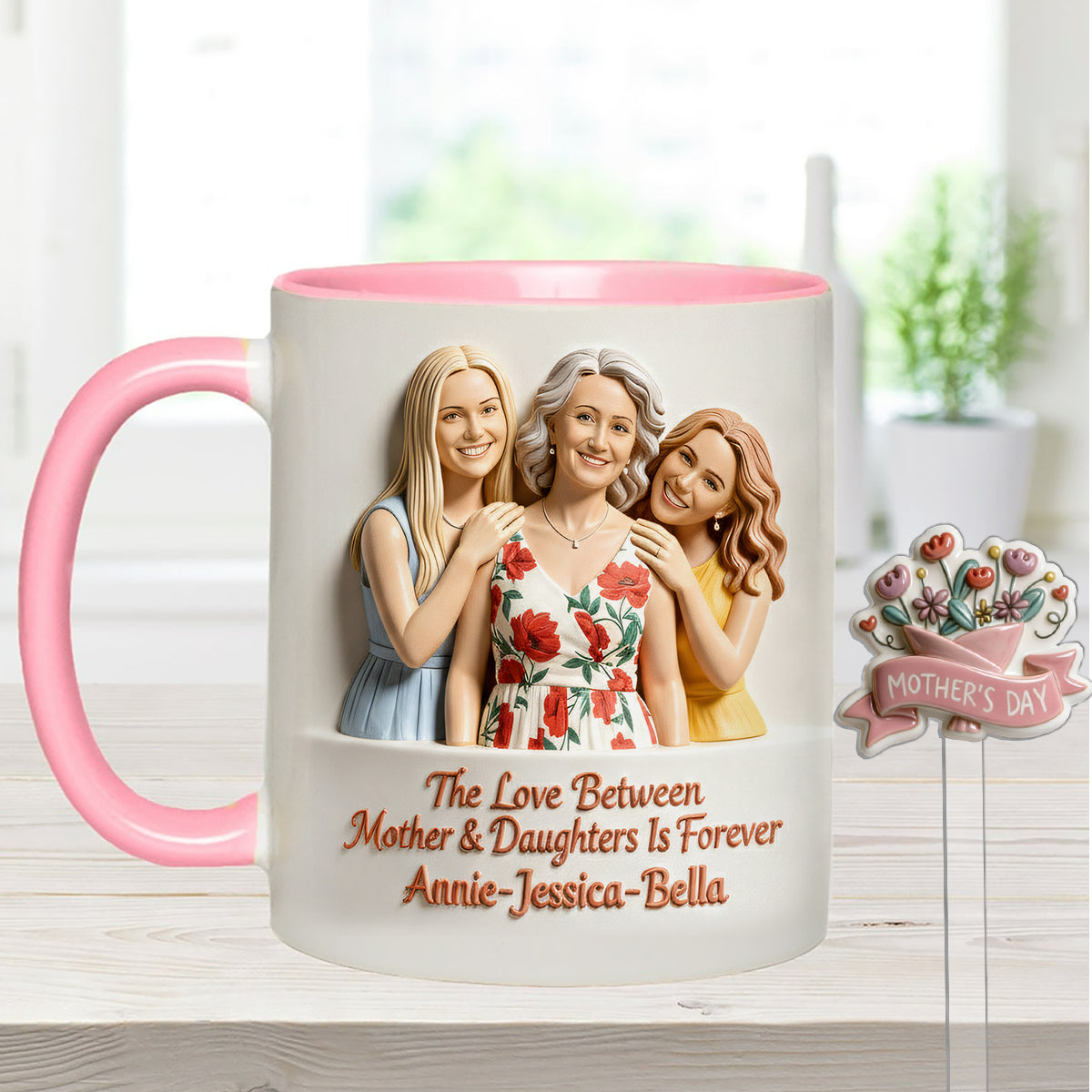 Perfect Gift for Mom - Personalized Mother Set Accent Mug with Acrylic Stirrers