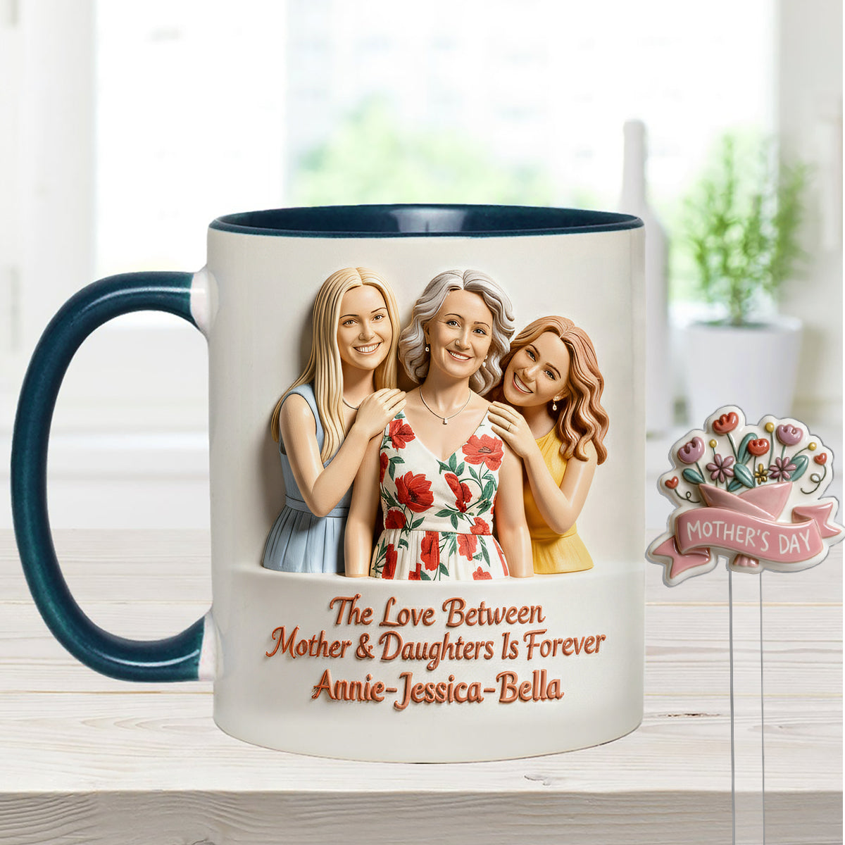 Perfect Gift for Mom - Personalized Mother Set Accent Mug with Acrylic Stirrers