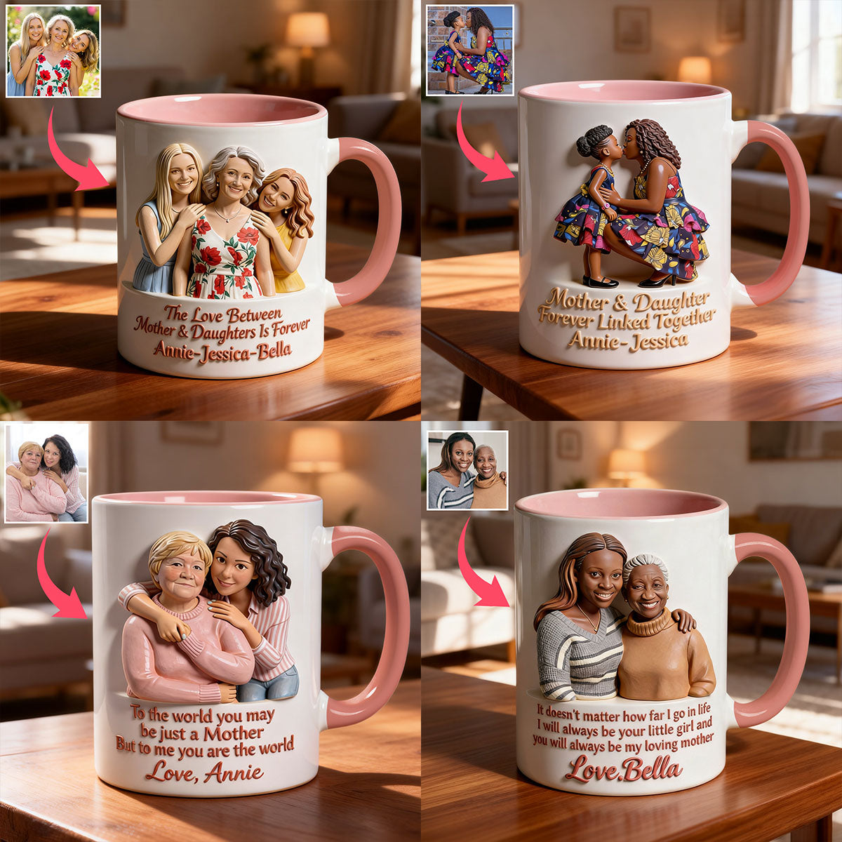 Perfect Gift for Mom - Personalized Mother Set Accent Mug with Acrylic Stirrers