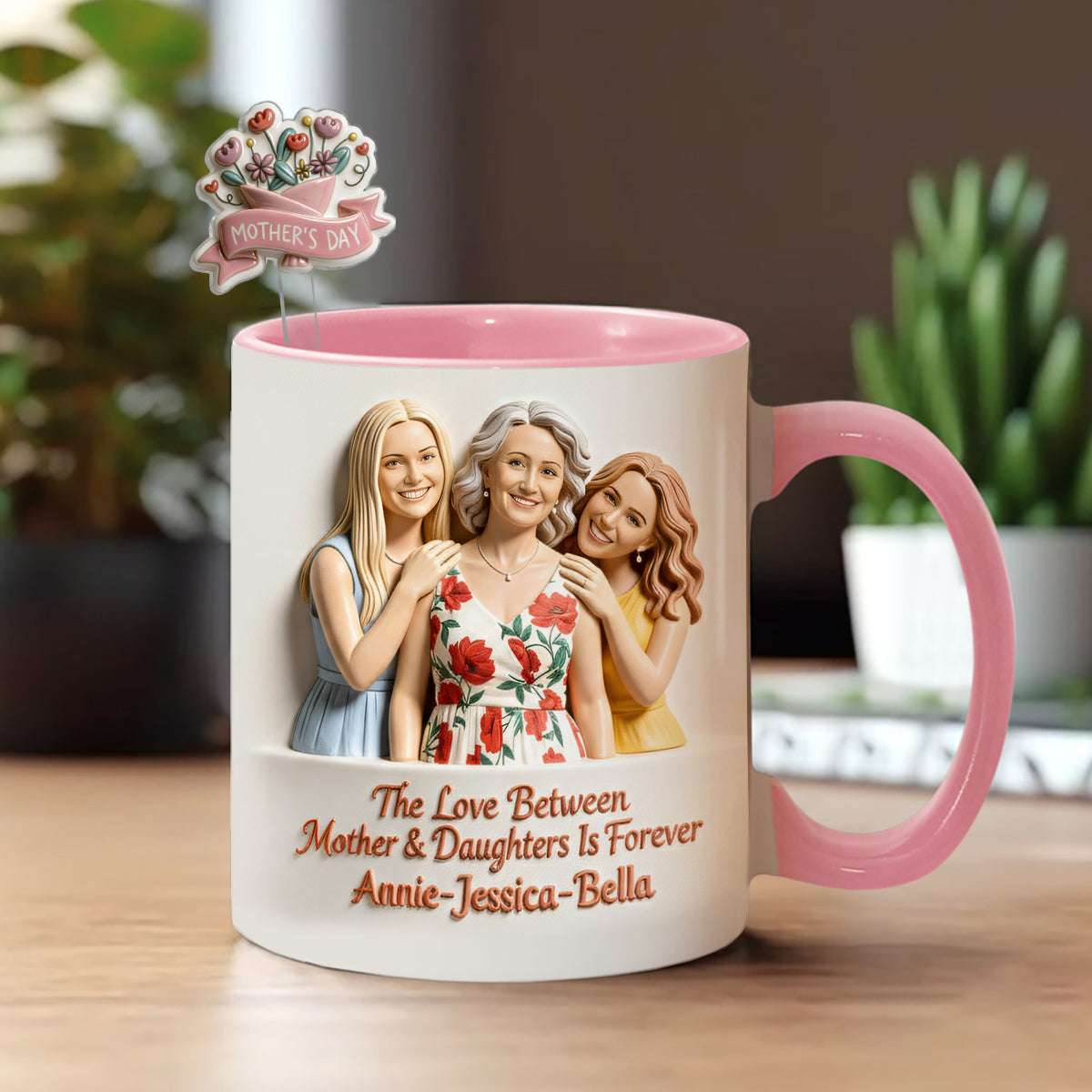 Perfect Gift for Mom - Personalized Mother Set Accent Mug with Acrylic Stirrers