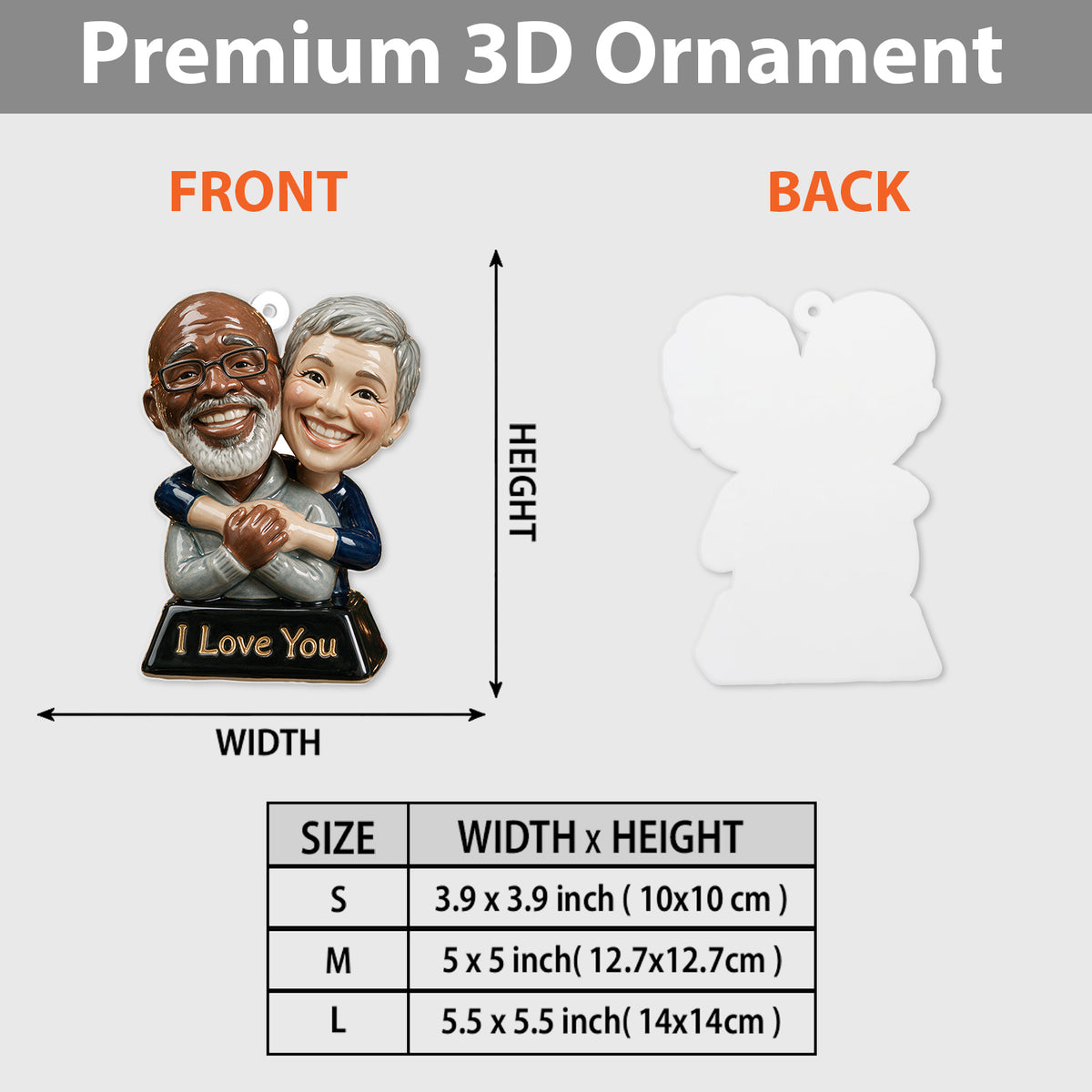 Funny Gift Cartoonish Exaggerated Mascot Caricature Style - Personalized Couple Custom Shape Ceramic Ornament