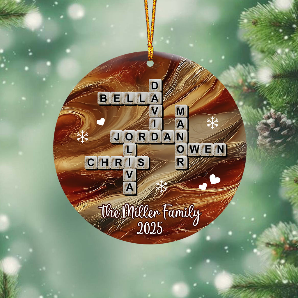 Crossword Puzzle Scrabble - Personalized Family Ornament