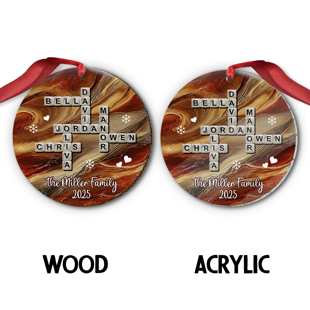 Crossword Puzzle Scrabble - Personalized Family Ornament