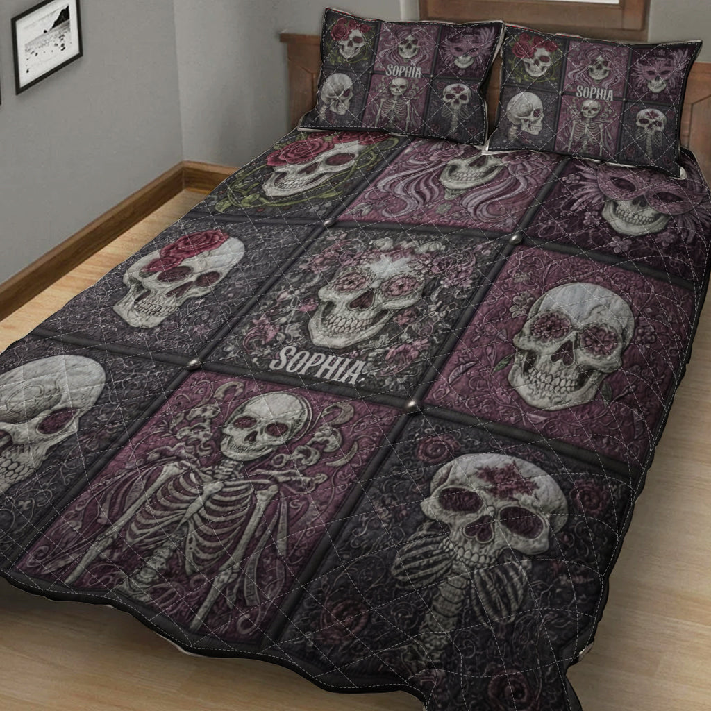 Love Skull - Personalized Skull Quilt Set