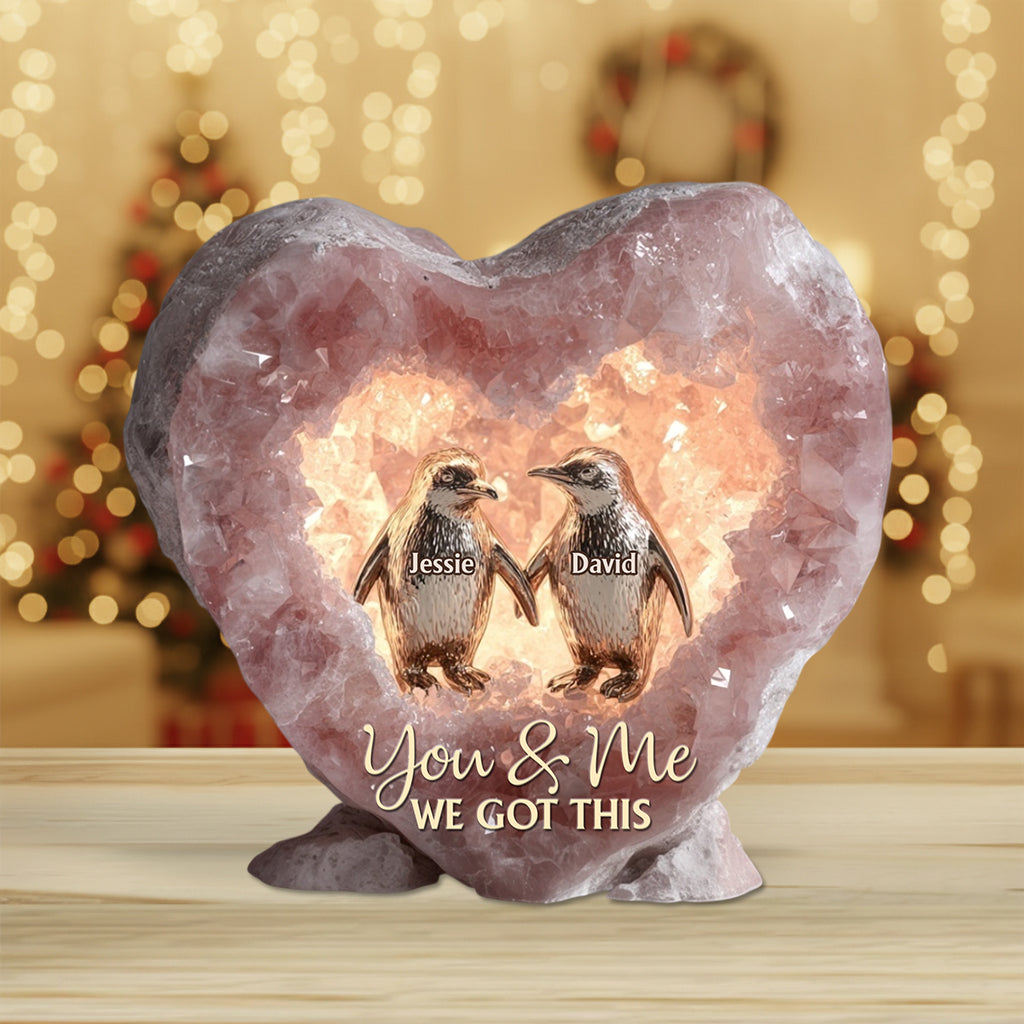 Rose Quartz Style Anniversary Gift, Valentine Gift, Unconditional Love - Personalized Couple Custom Shaped Acrylic Plaque