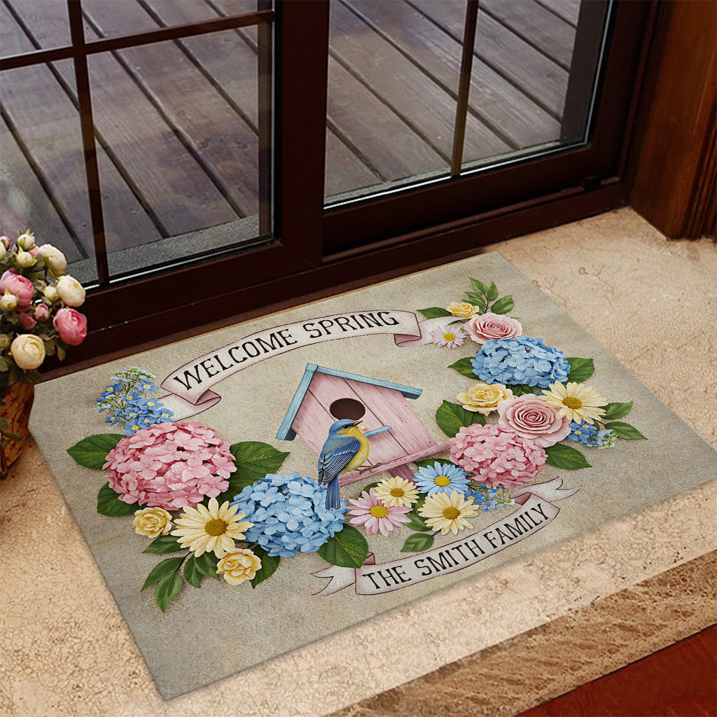 Welcome Spring - Personalized Family Doormat