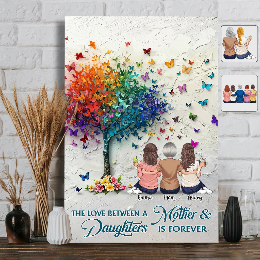 Mother And Daughter Forever Linked Together - Personalized Mother Canvas And Poster