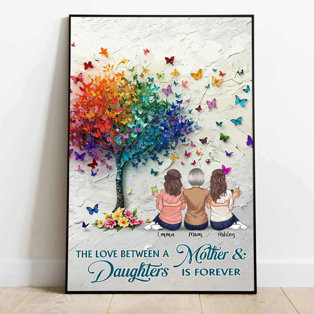 Mother And Daughter Forever Linked Together - Personalized Mother Canvas And Poster