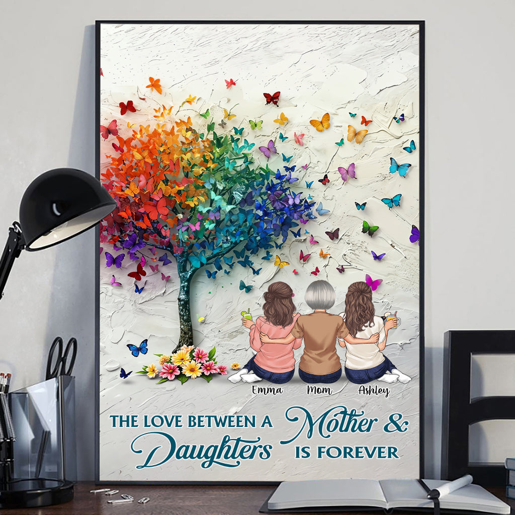 Mother And Daughter Forever Linked Together - Personalized Mother Canvas And Poster