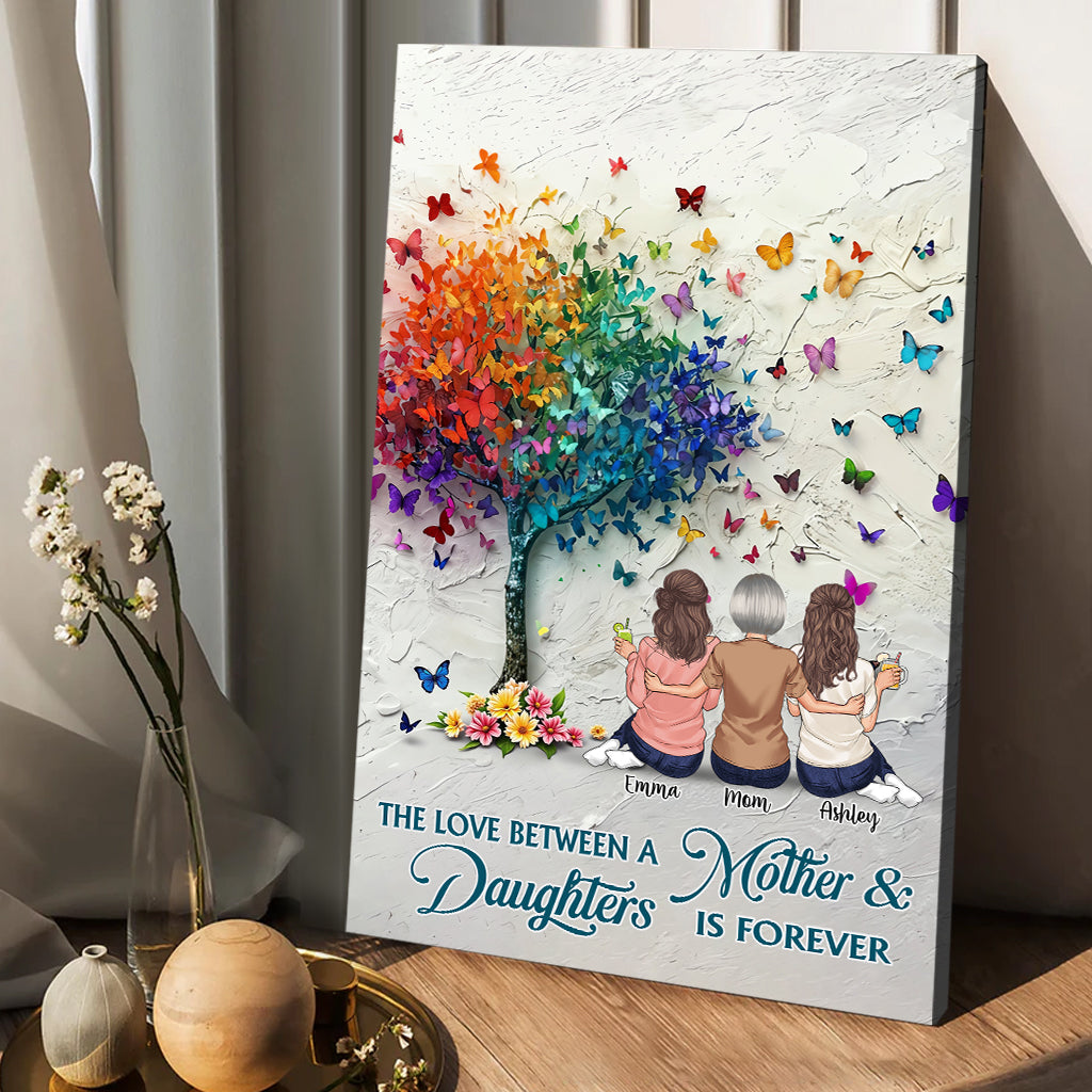 Mother And Daughter Forever Linked Together - Personalized Mother Canvas And Poster