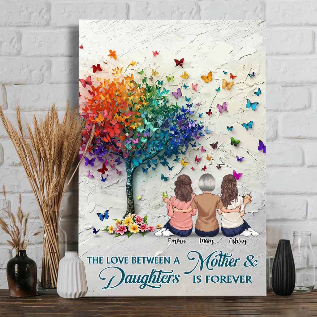 Mother And Daughter Forever Linked Together - Personalized Mother Canvas And Poster