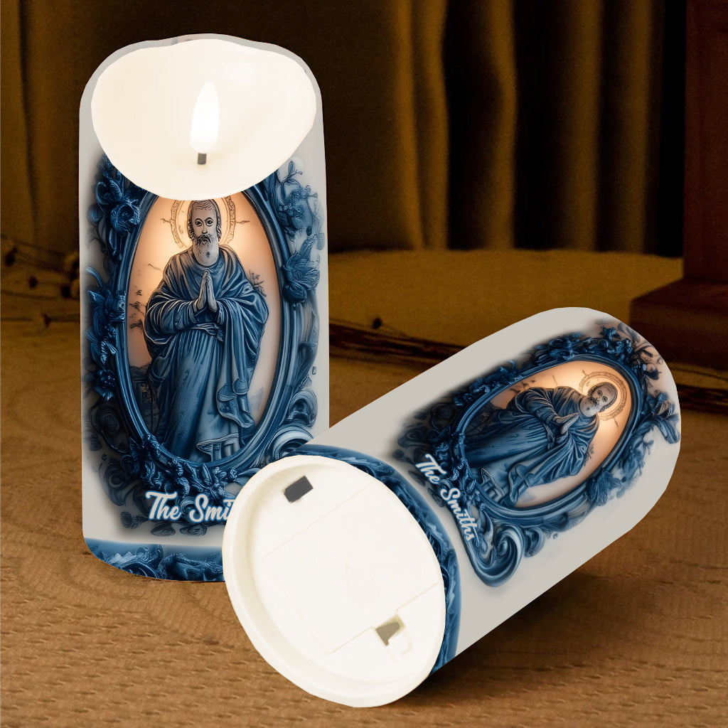 Catholic Saints - Personalized Christian Flameless Candle