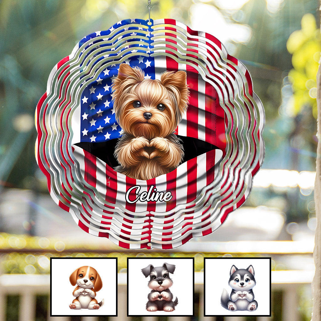 Paws And Freedom - Personalized Dog Wind Spinner