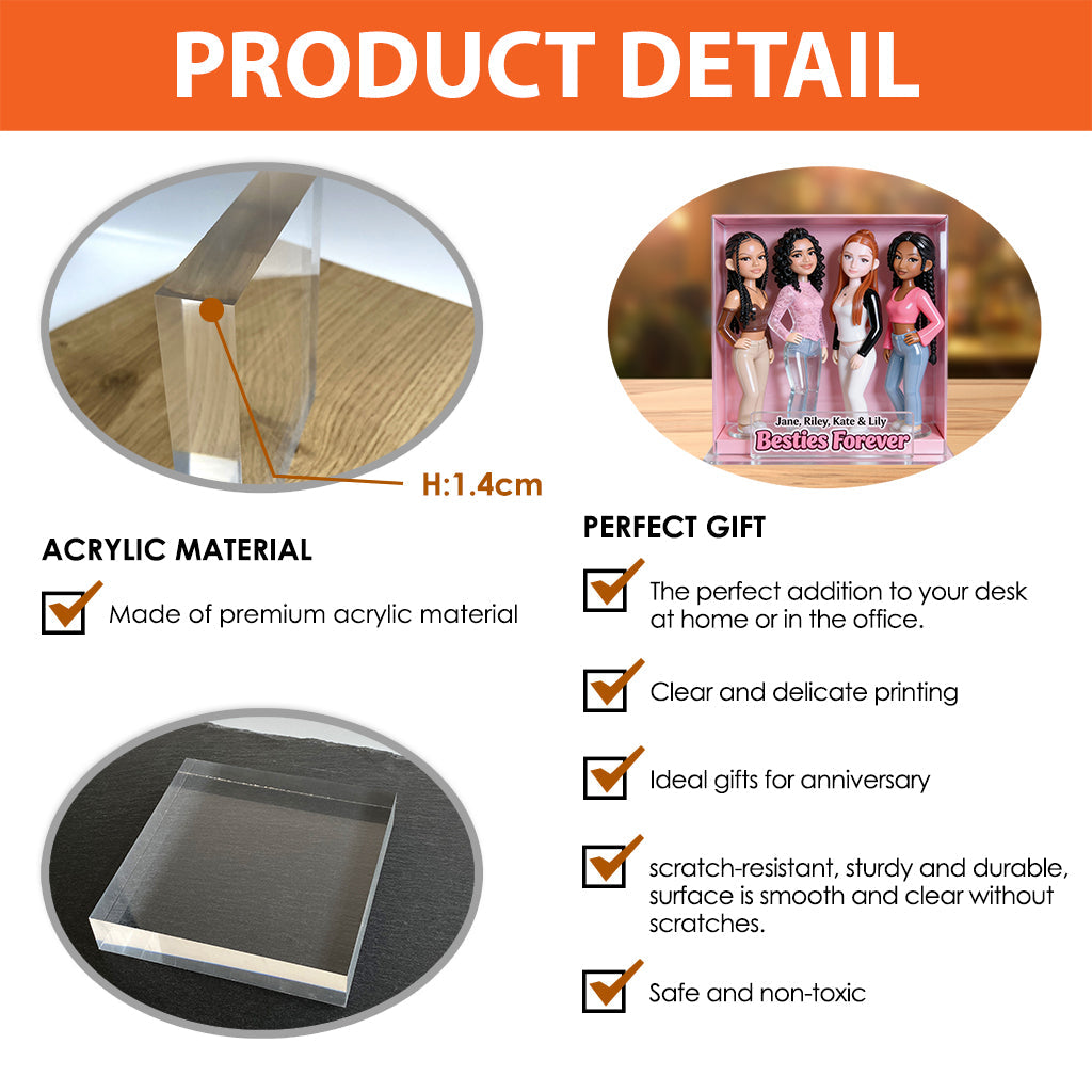 Custom Any Photo - Galentine Squad - Personalized Bestie Custom Shaped Acrylic Plaque