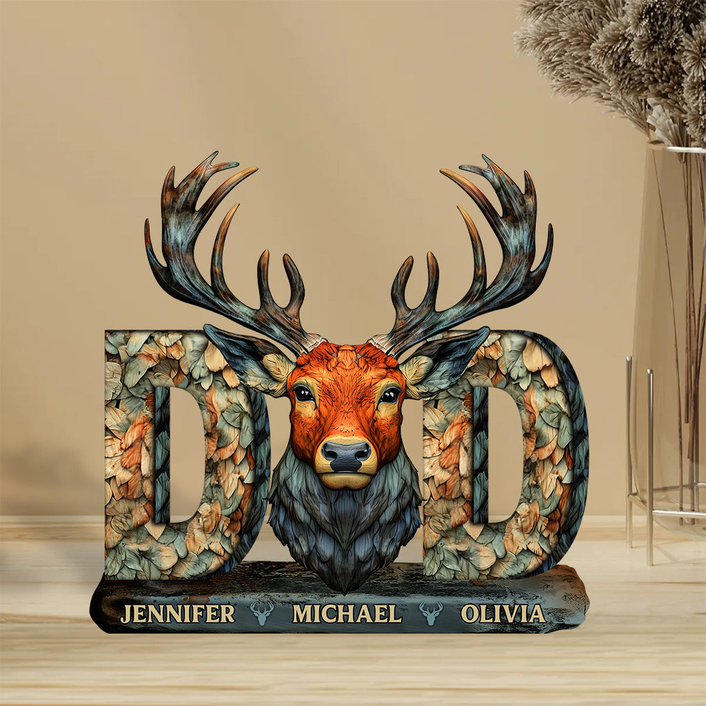 Hunting Dad - Personalized Hunting Custom Shaped Acrylic Plaque