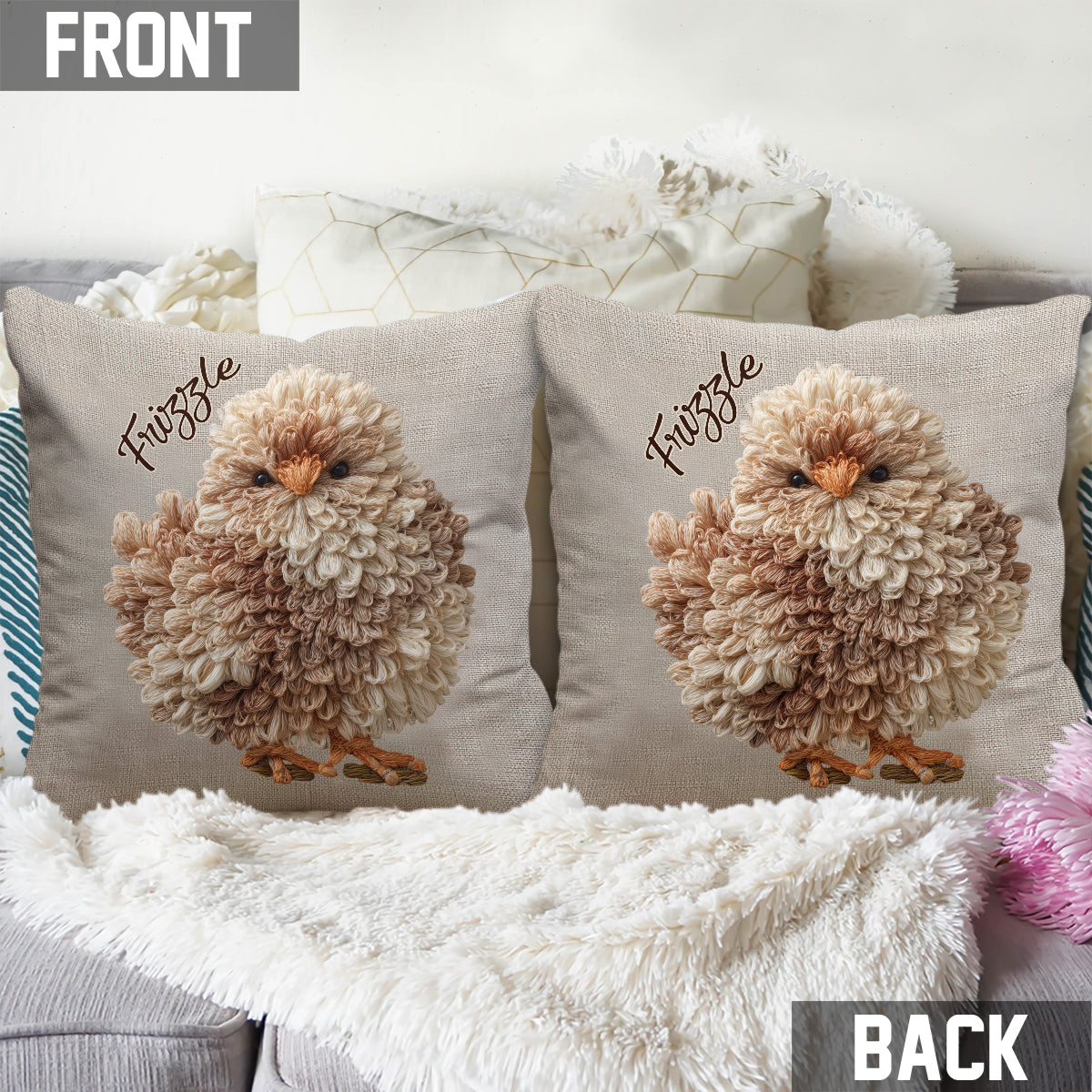 Love Chicken - Personalized Chicken Throw Pillow