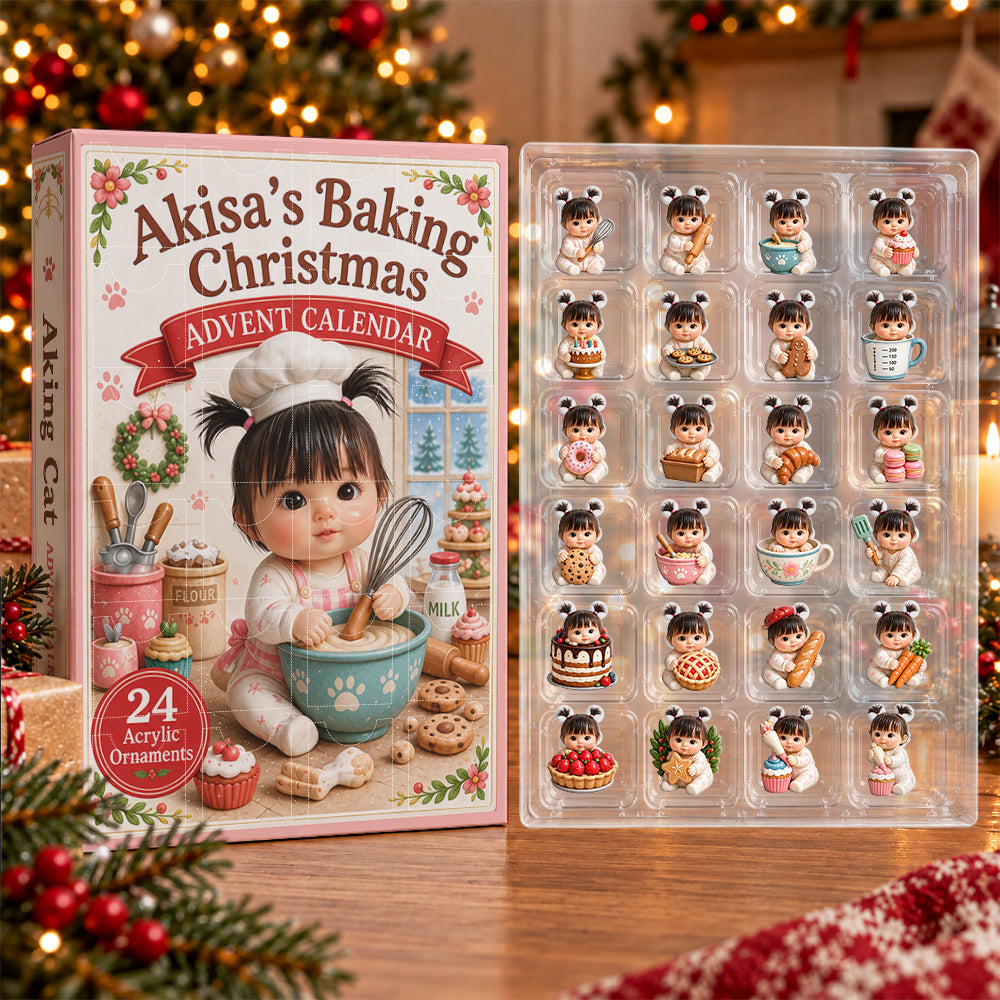 Custom Any Photo, Love Baking - Personalized Baking Advent Calendar With 3D Collectibles