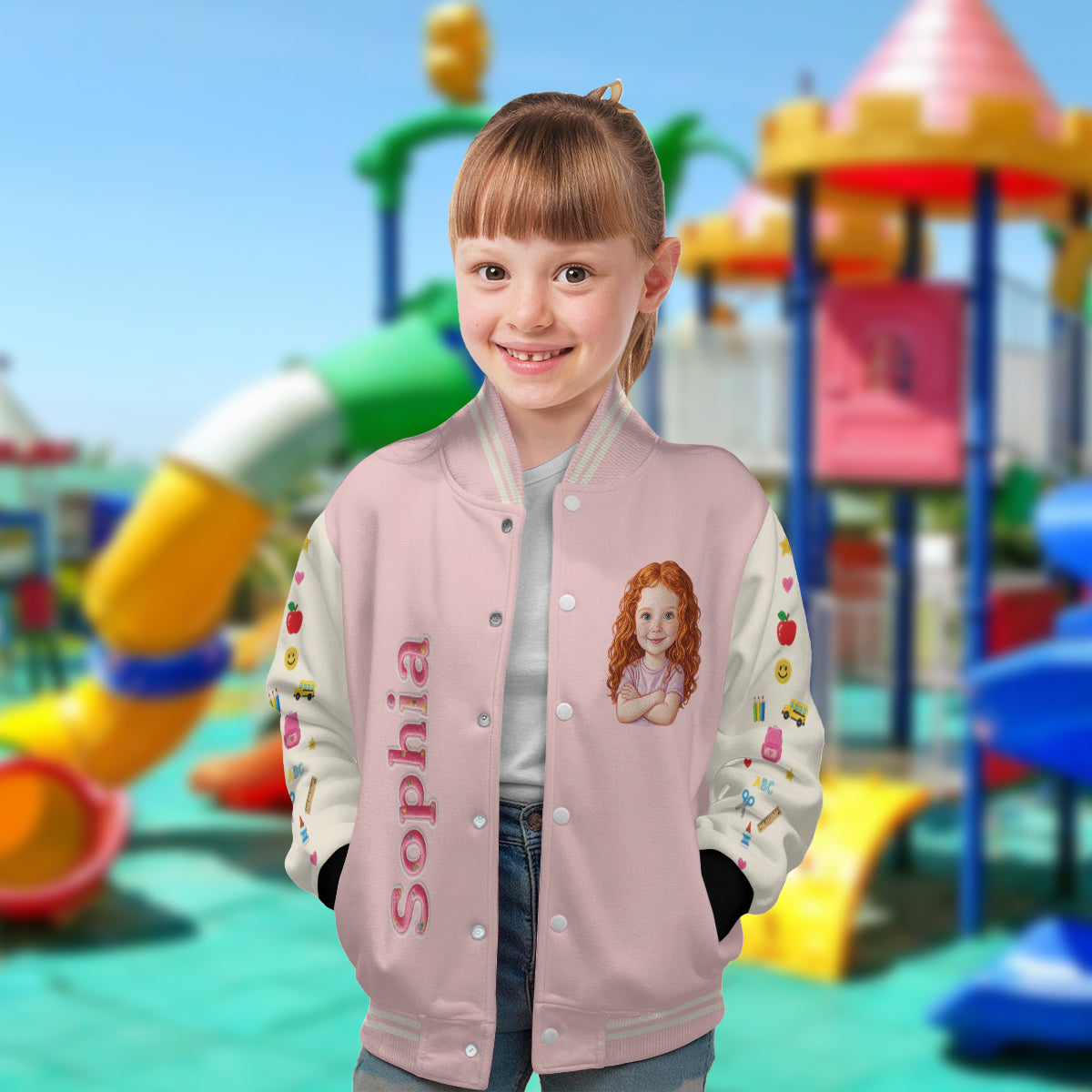 Any Photo Any Grade - Back To School - Personalized Kid Varsity Jacket