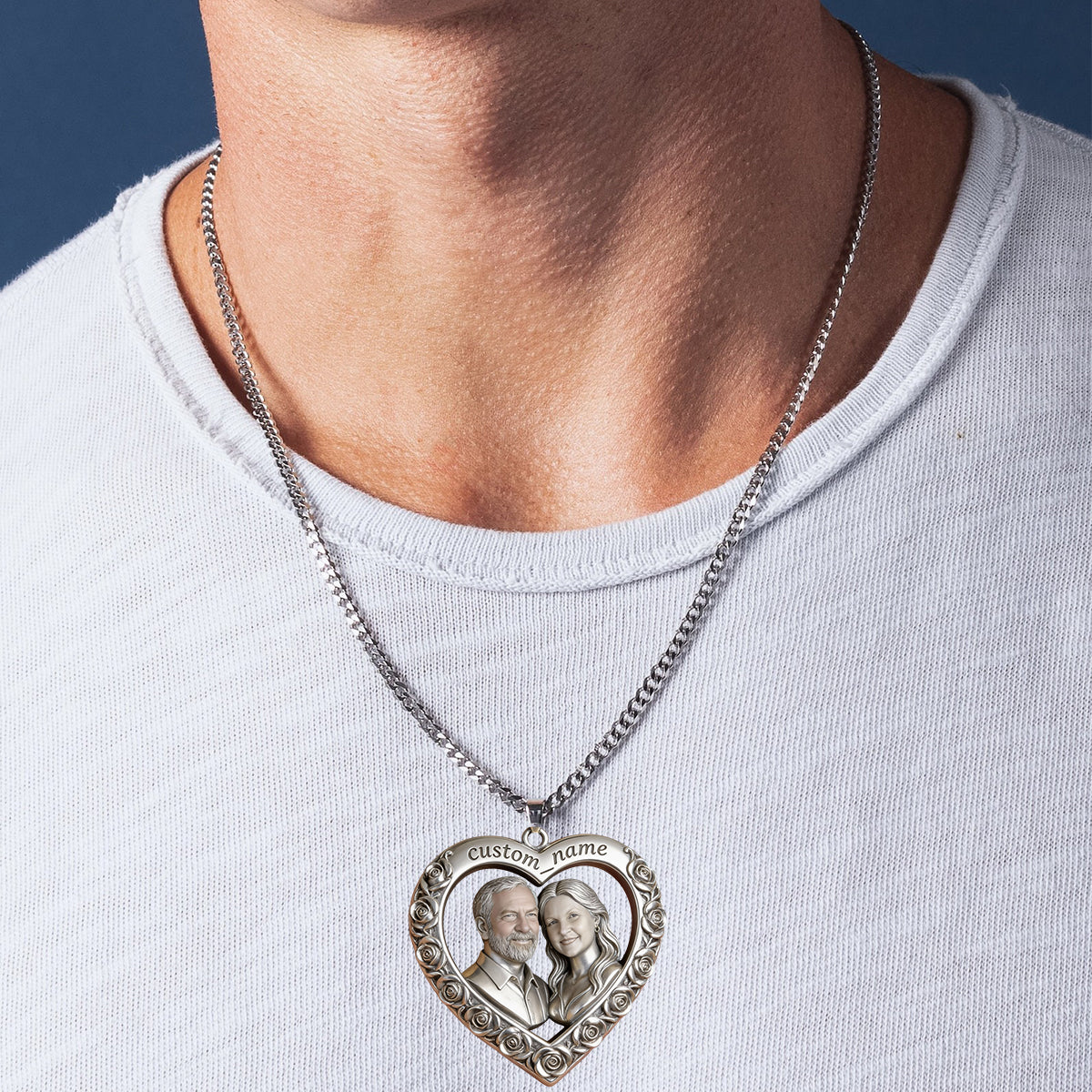 I Love You - Personalized Couple Shaped Acrylic Pendant Necklace