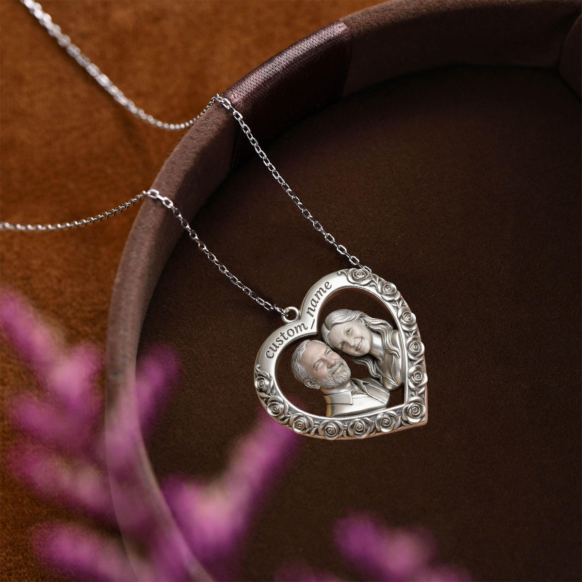 I Love You - Personalized Couple Shaped Acrylic Pendant Necklace