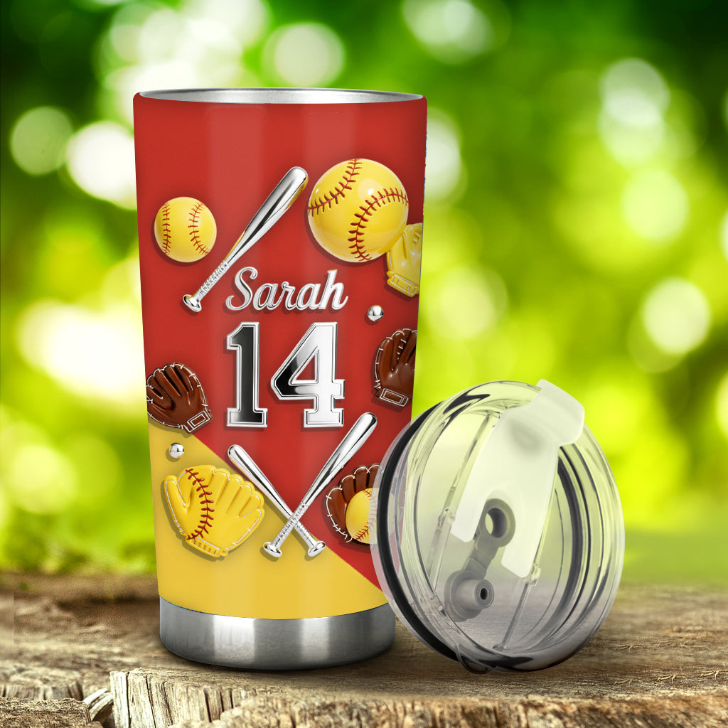 Love Softball - Personalized Softball Tumbler