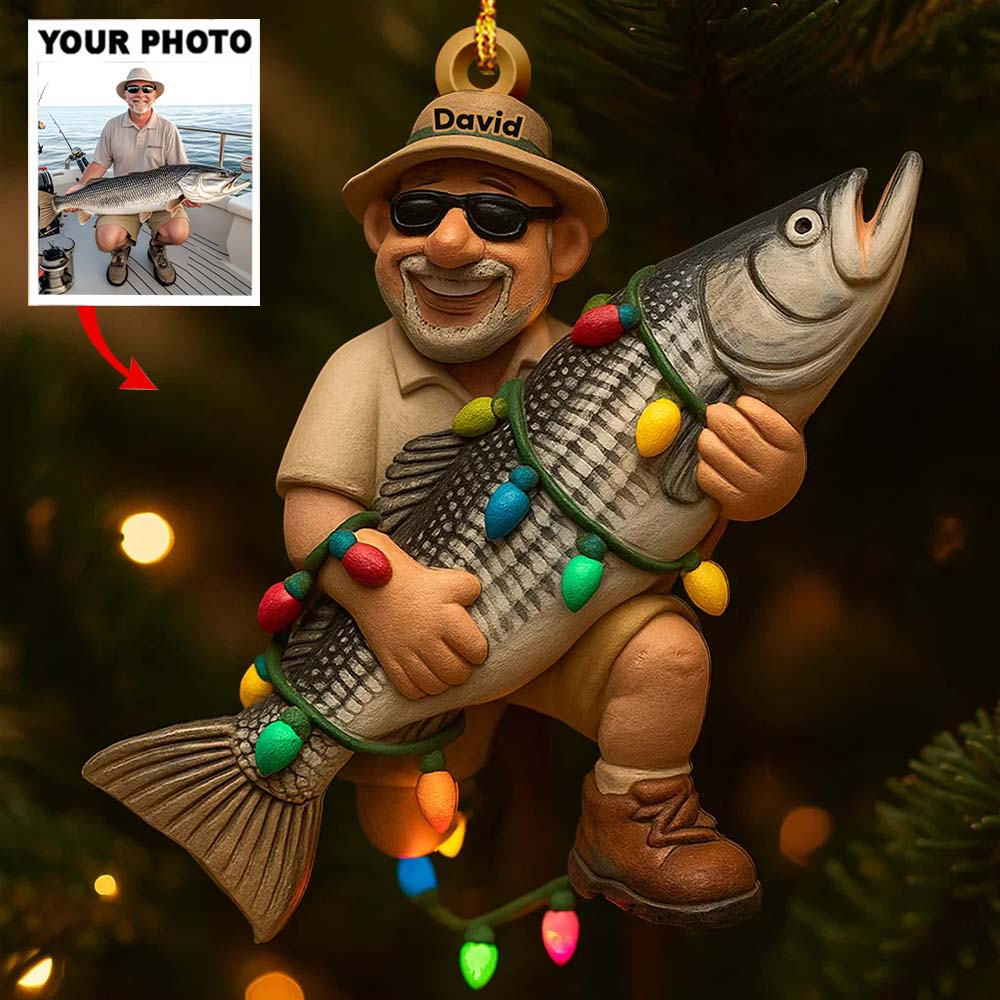 Merry Fishmas - Personalized Fishing Transparent Ornament