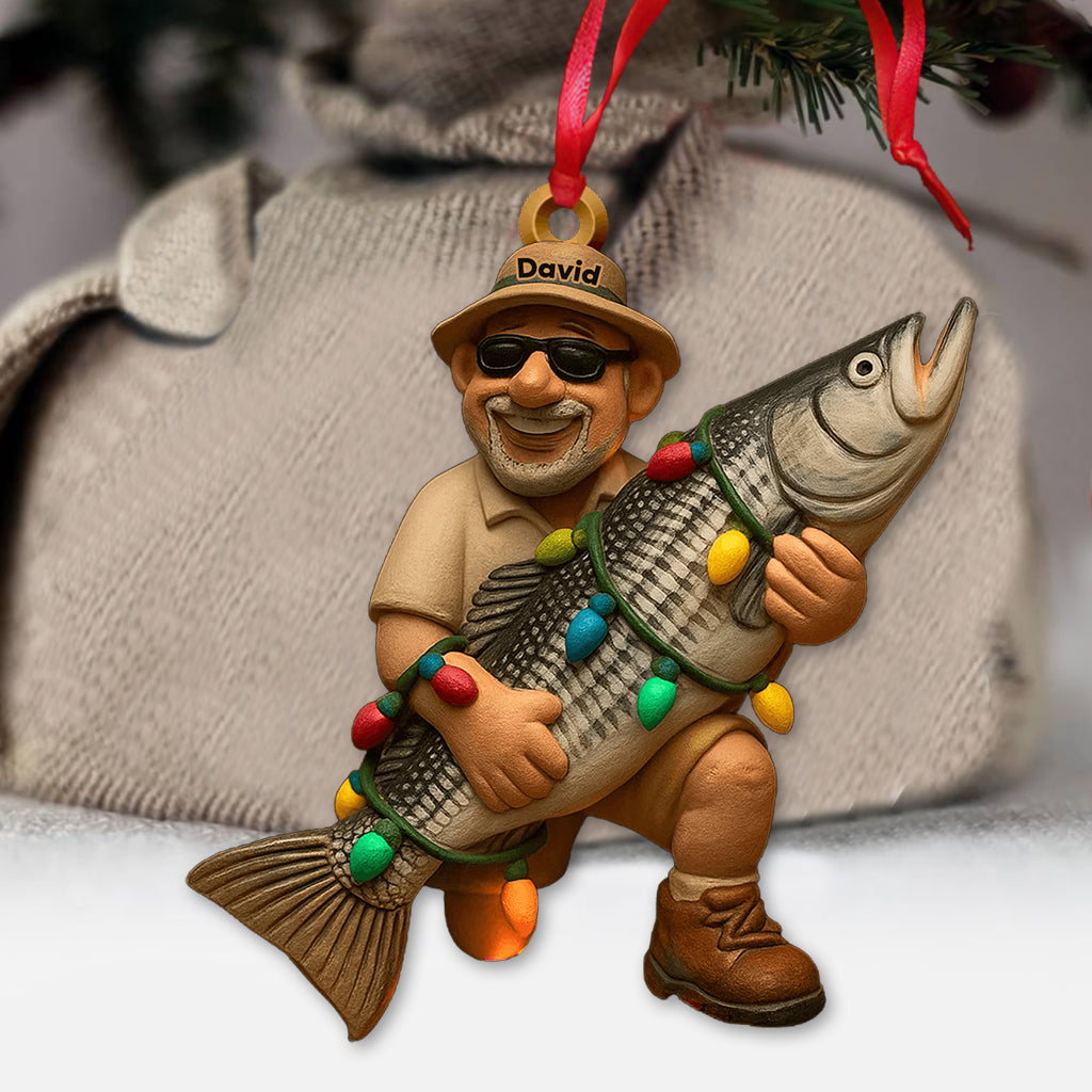 Merry Fishmas - Personalized Fishing Transparent Ornament