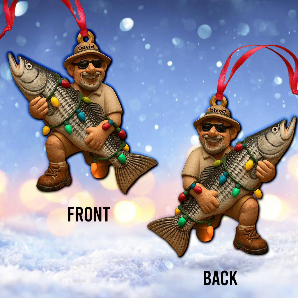 Merry Fishmas - Personalized Fishing Transparent Ornament