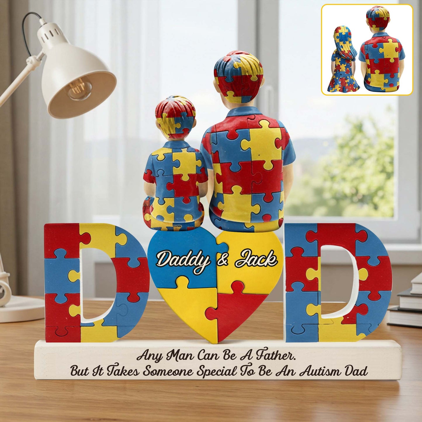 Austism Dad - Personalized Autism Awareness Custom Shaped Acrylic Plaque