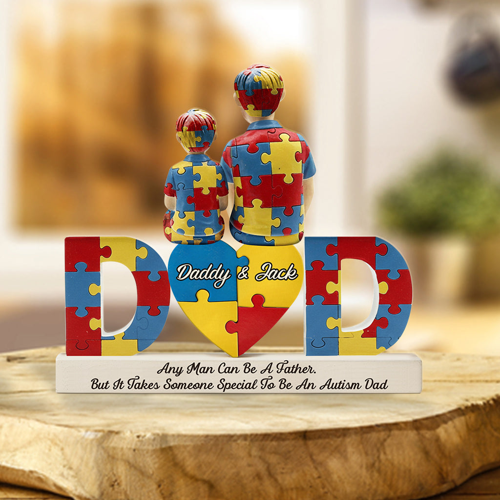 Austism Dad - Personalized Autism Awareness Custom Shaped Acrylic Plaque