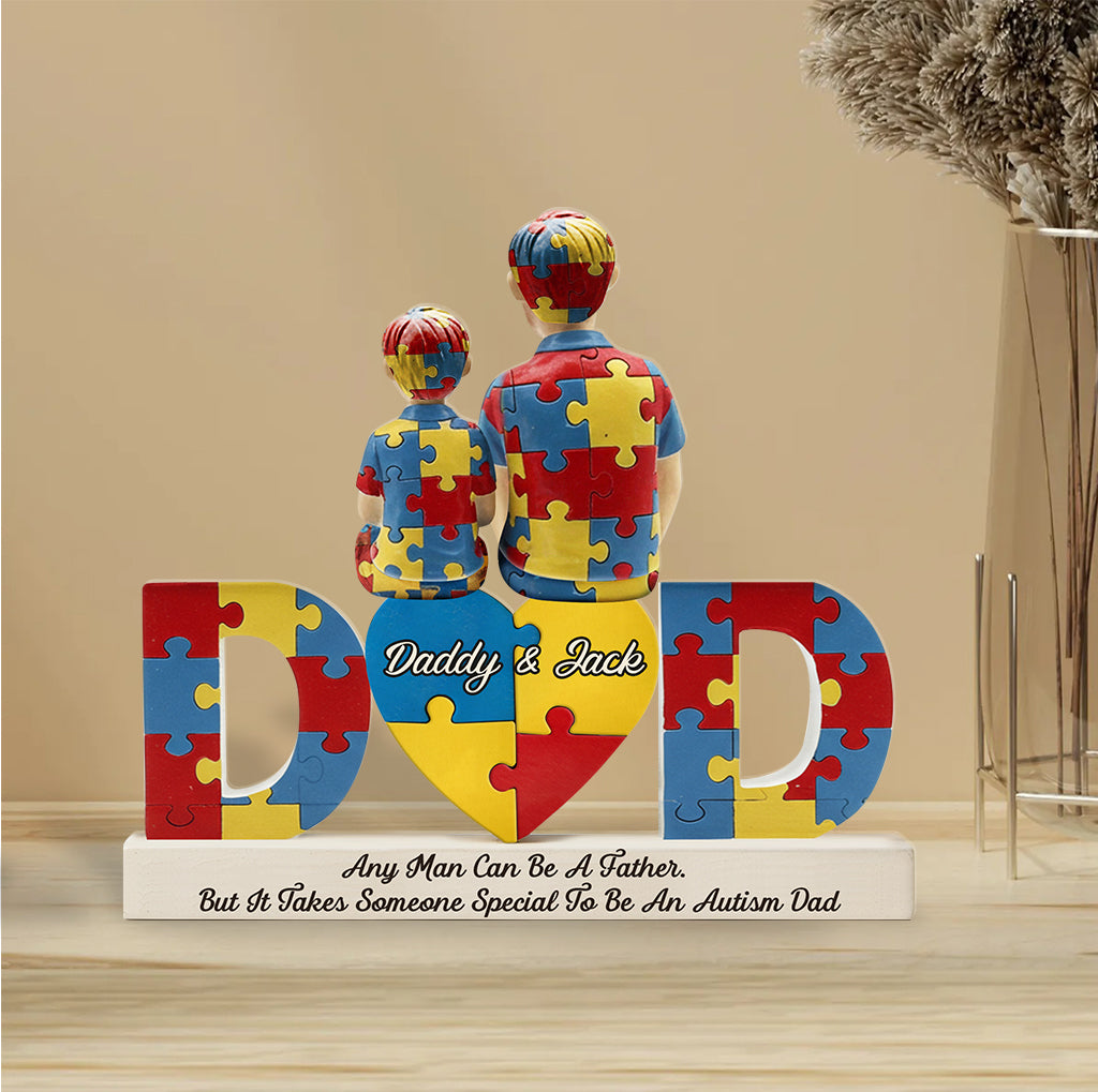 Austism Dad - Personalized Autism Awareness Custom Shaped Acrylic Plaque