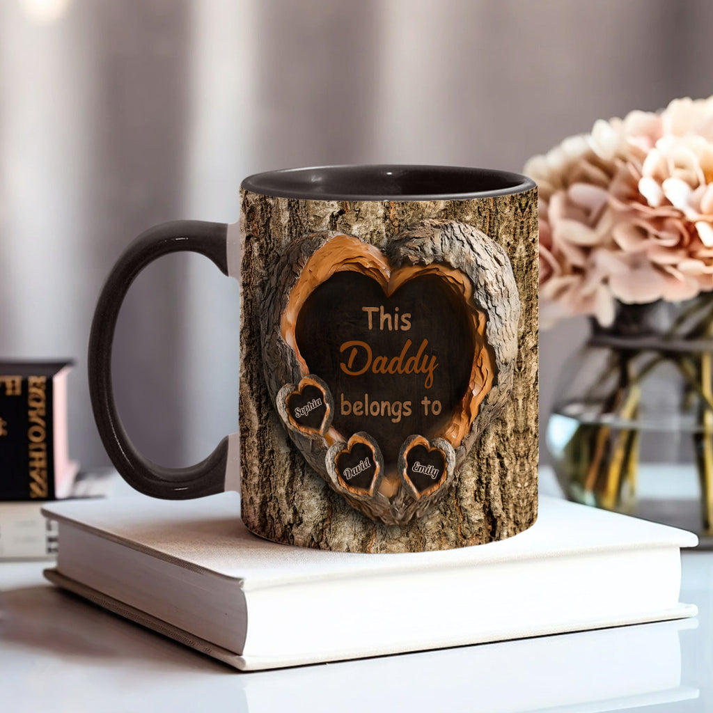 Daddy's Hearts - Personalized Father Accent Mug