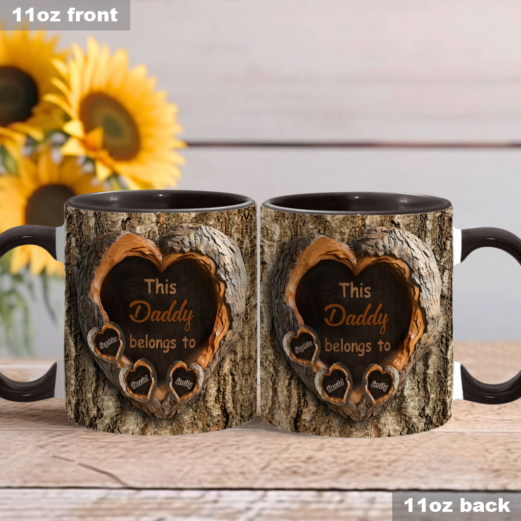 Daddy's Hearts - Personalized Father Accent Mug
