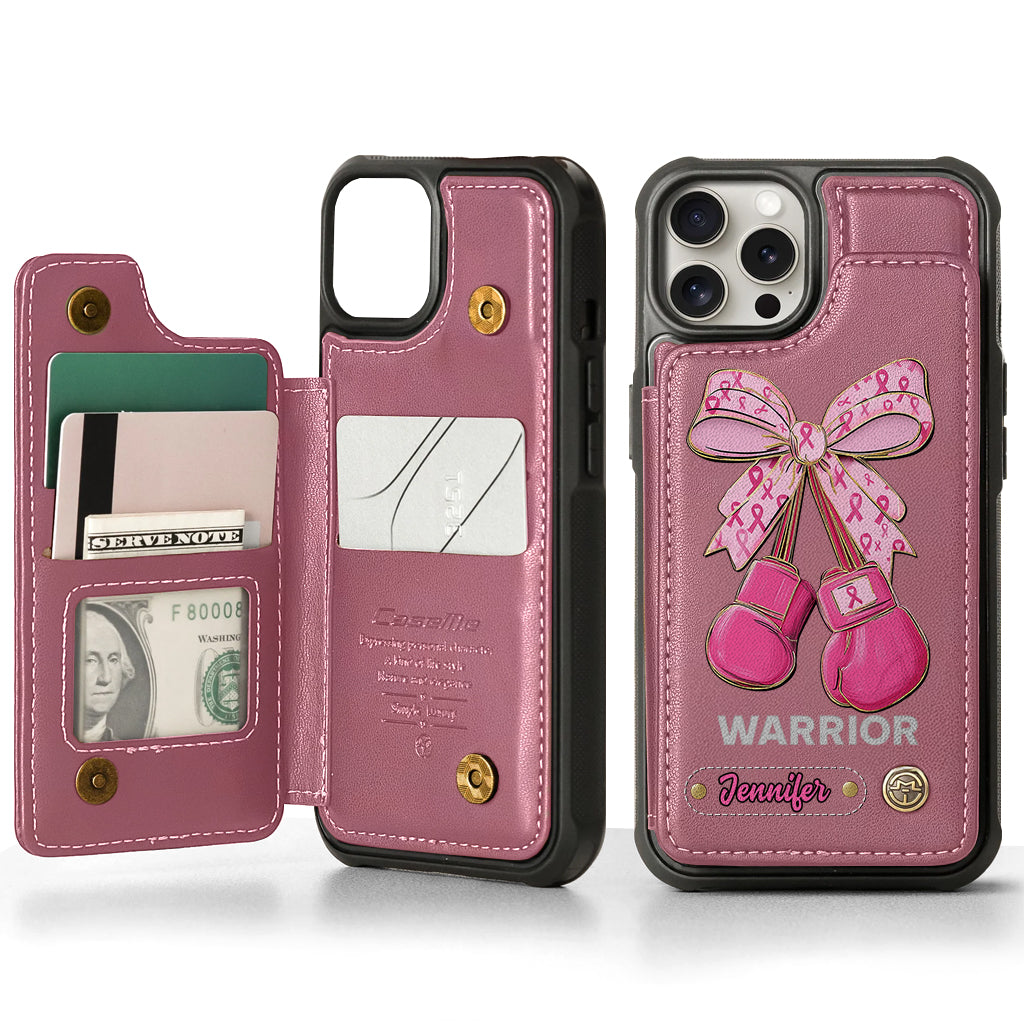 Warrior - Personalized Breast Cancer Awareness Wallet Phone Case