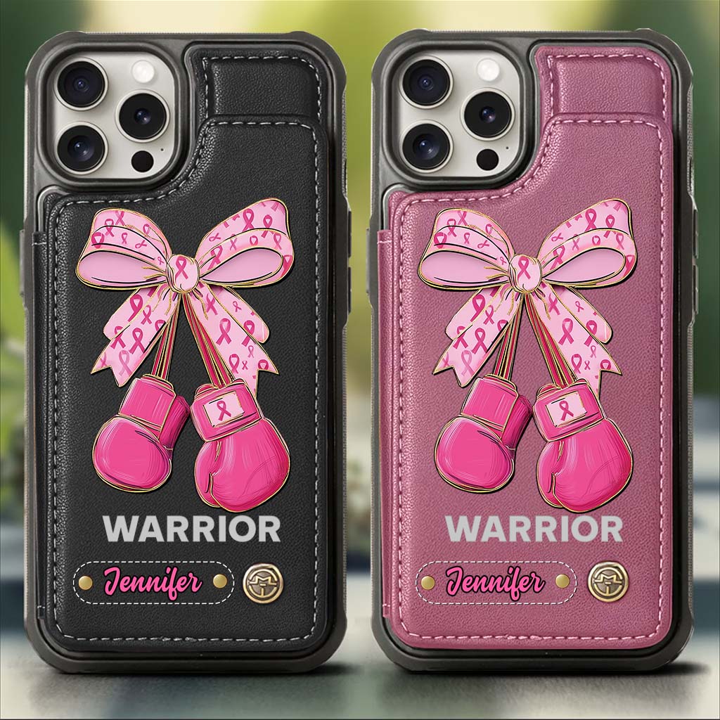 Warrior - Personalized Breast Cancer Awareness Wallet Phone Case